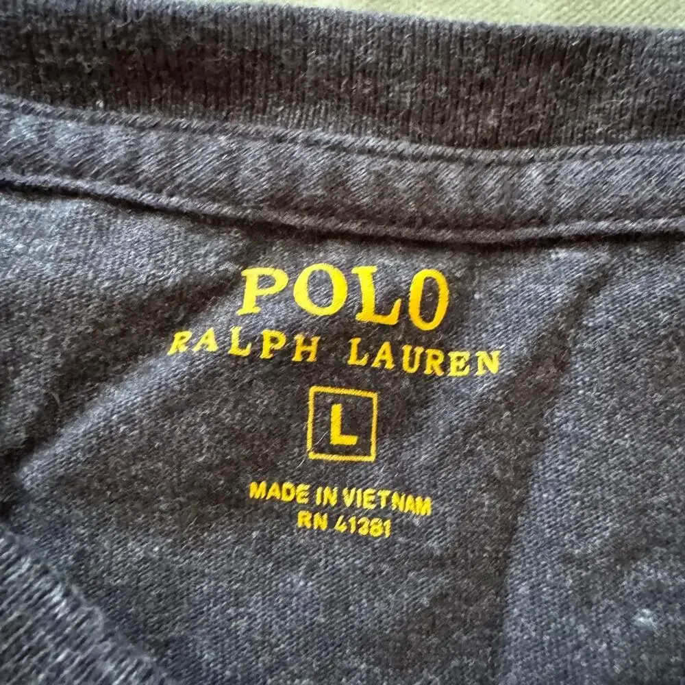 Polo Ralph Lauren long sleeve charcoal grey shirt in size L.